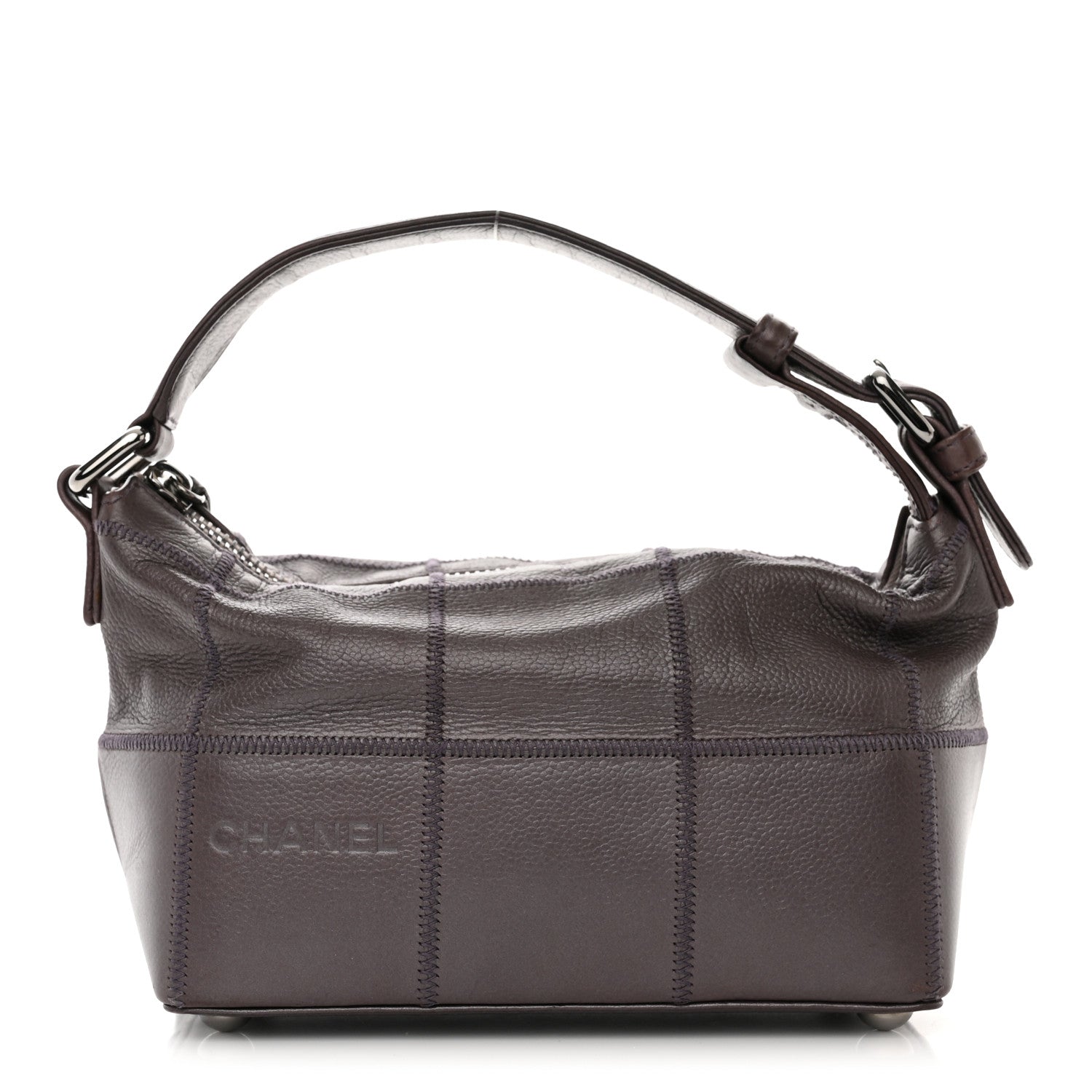 Chanel Metallic Caviar Square Stitched Bag Purple 1 of 10