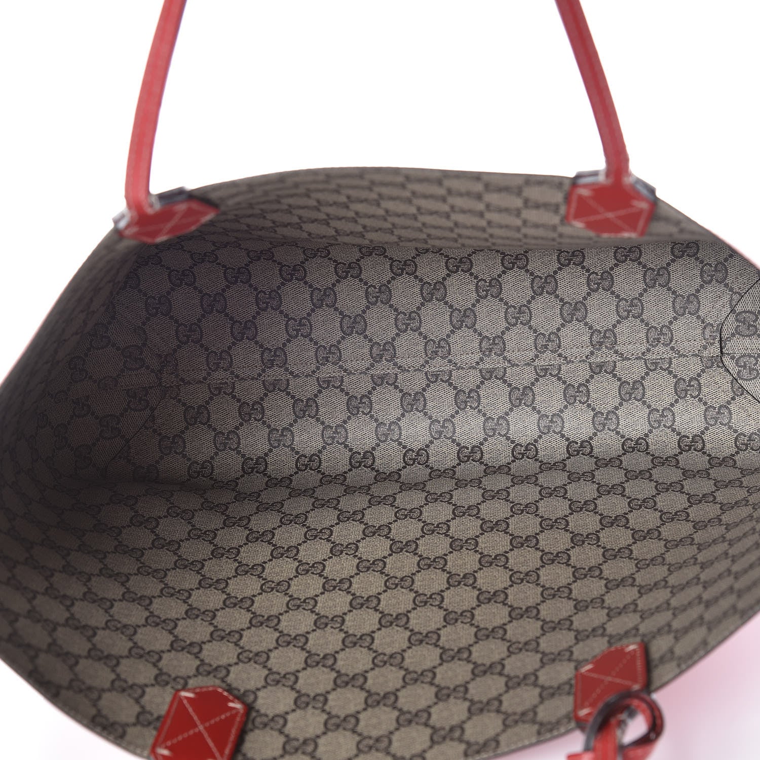 Gucci GG Supreme Monogram Medium Reversible Tote Beige Red 8 of 25