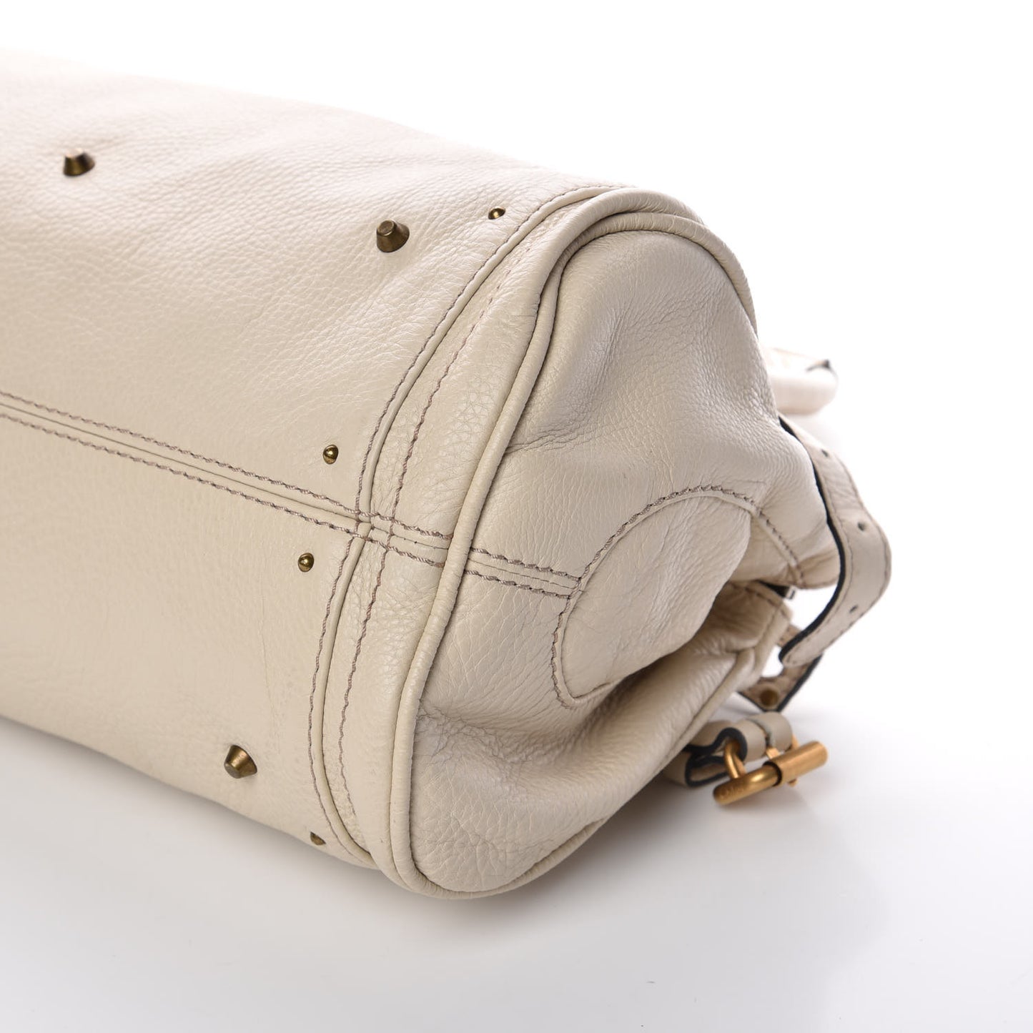 Calfskin Medium Paddington Satchel Off White