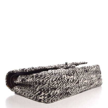 Chanel Tweed Quilted Medium Double Flap White Brown 4 of 7