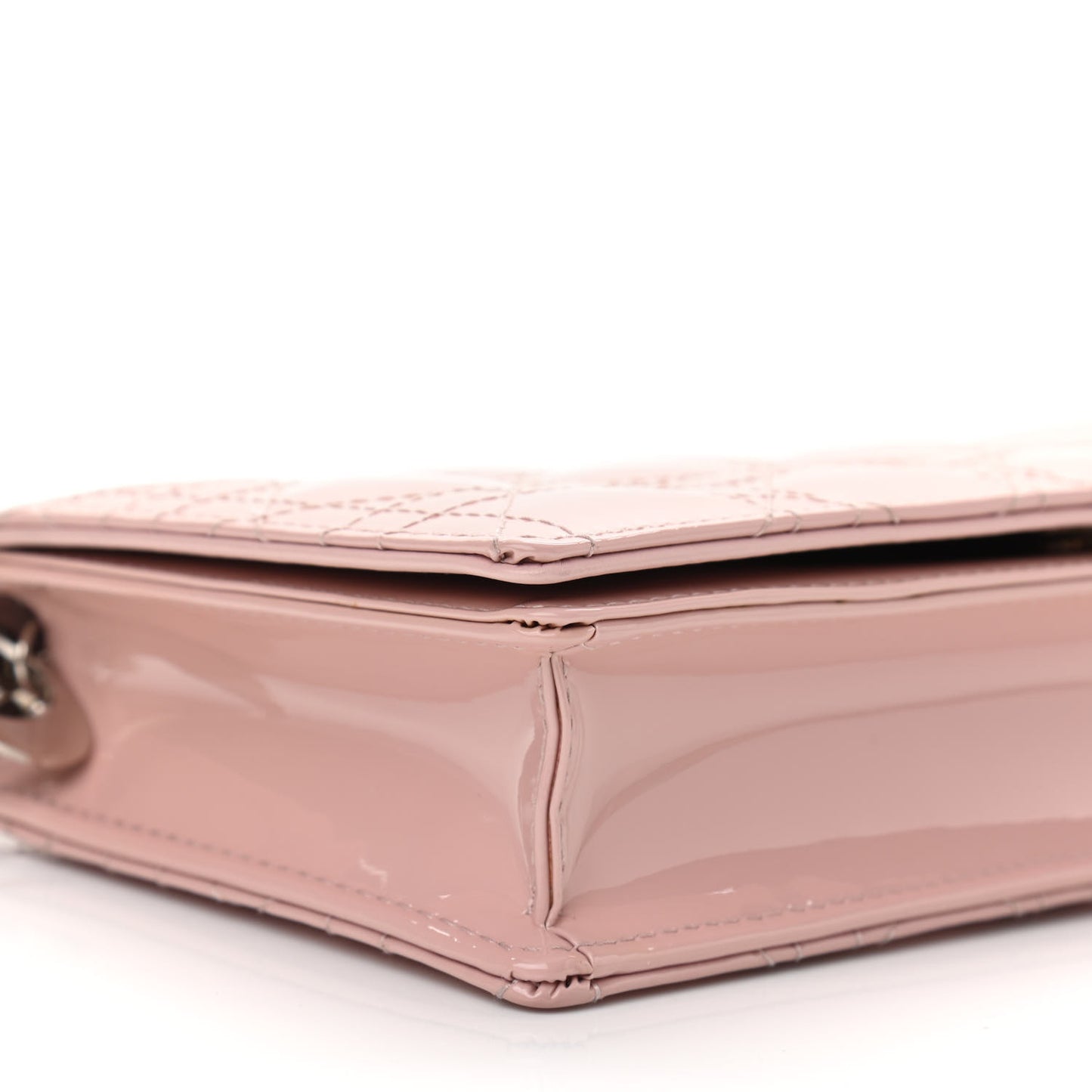 Patent Cannage Lady Dior Clutch Rose Clair