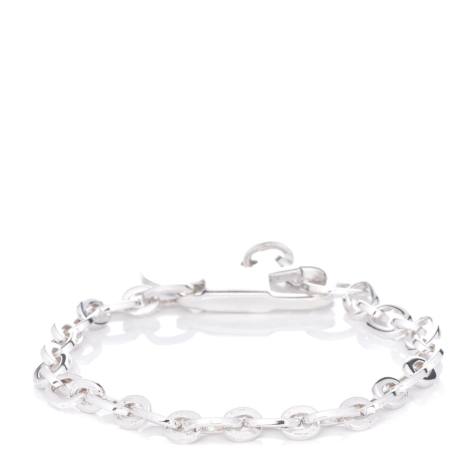 Gucci Sterling Silver Link Round Charm Bracelet 3 of 4