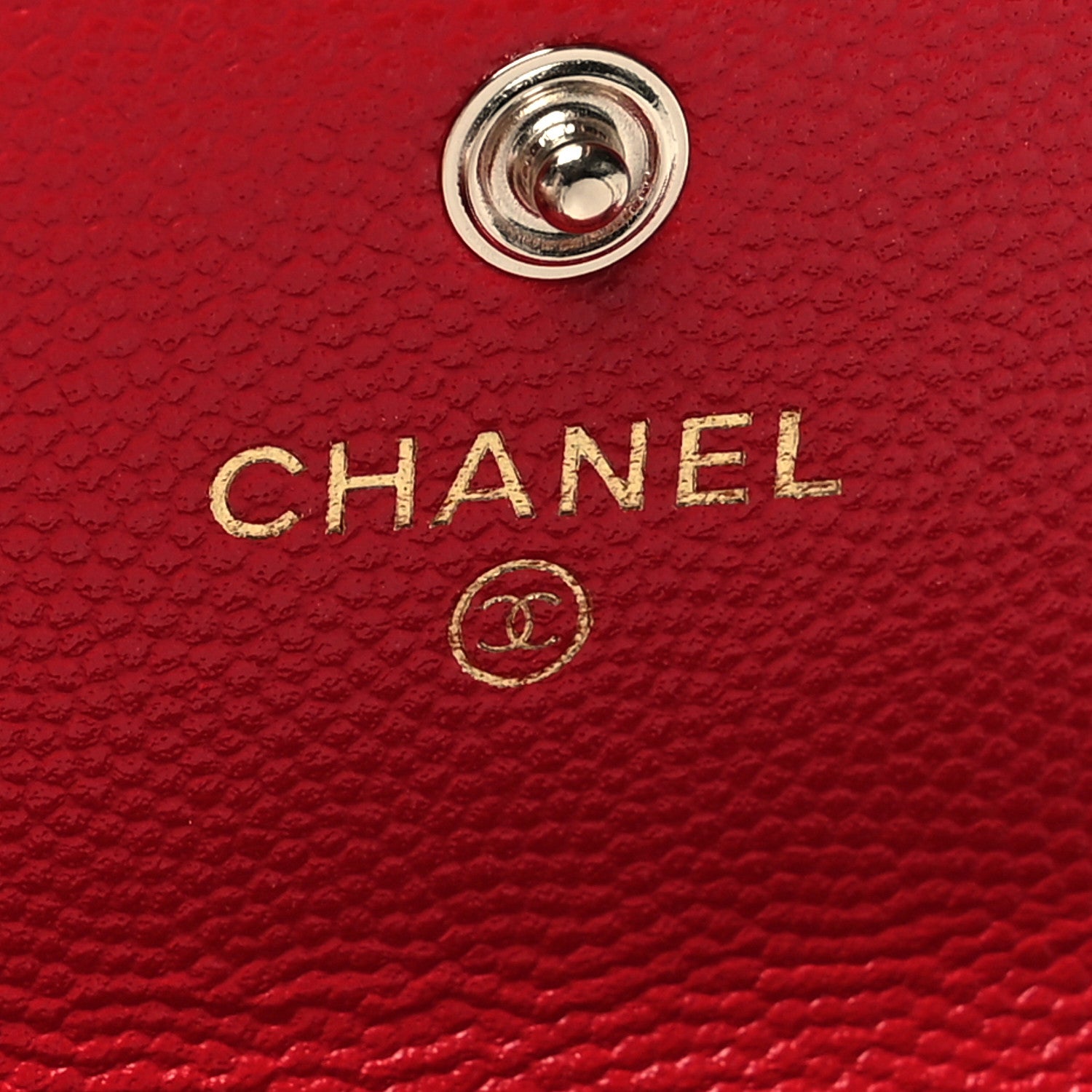Chanel Caviar Quilted Crystal Enamel CC Flap Card Holder Red 6 of 11