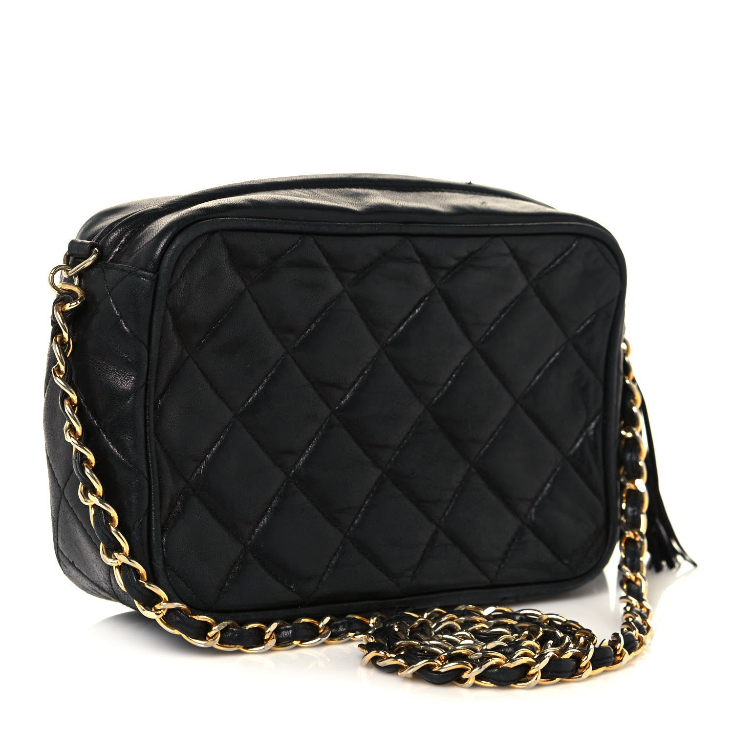 Chanel Lambskin Quilted Tassel Camera Case Black 3 of 18