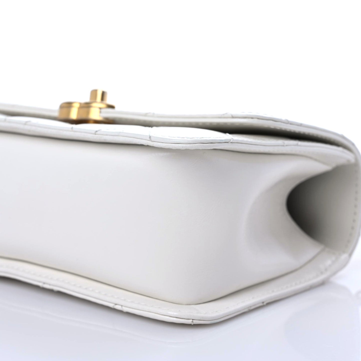 Calfskin Quilted Mini Perfect Fit Flap White