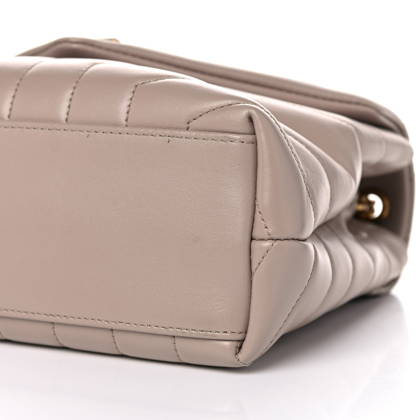 Calfskin Y Quilted Monogram Small Loulou Chain Satchel Light Natural