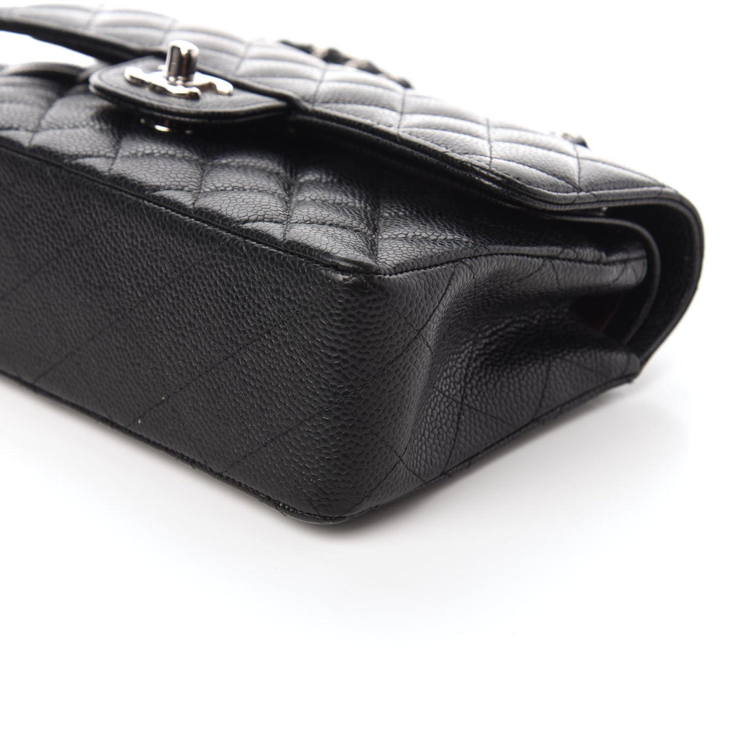 Caviar Quilted Small Double Flap Black