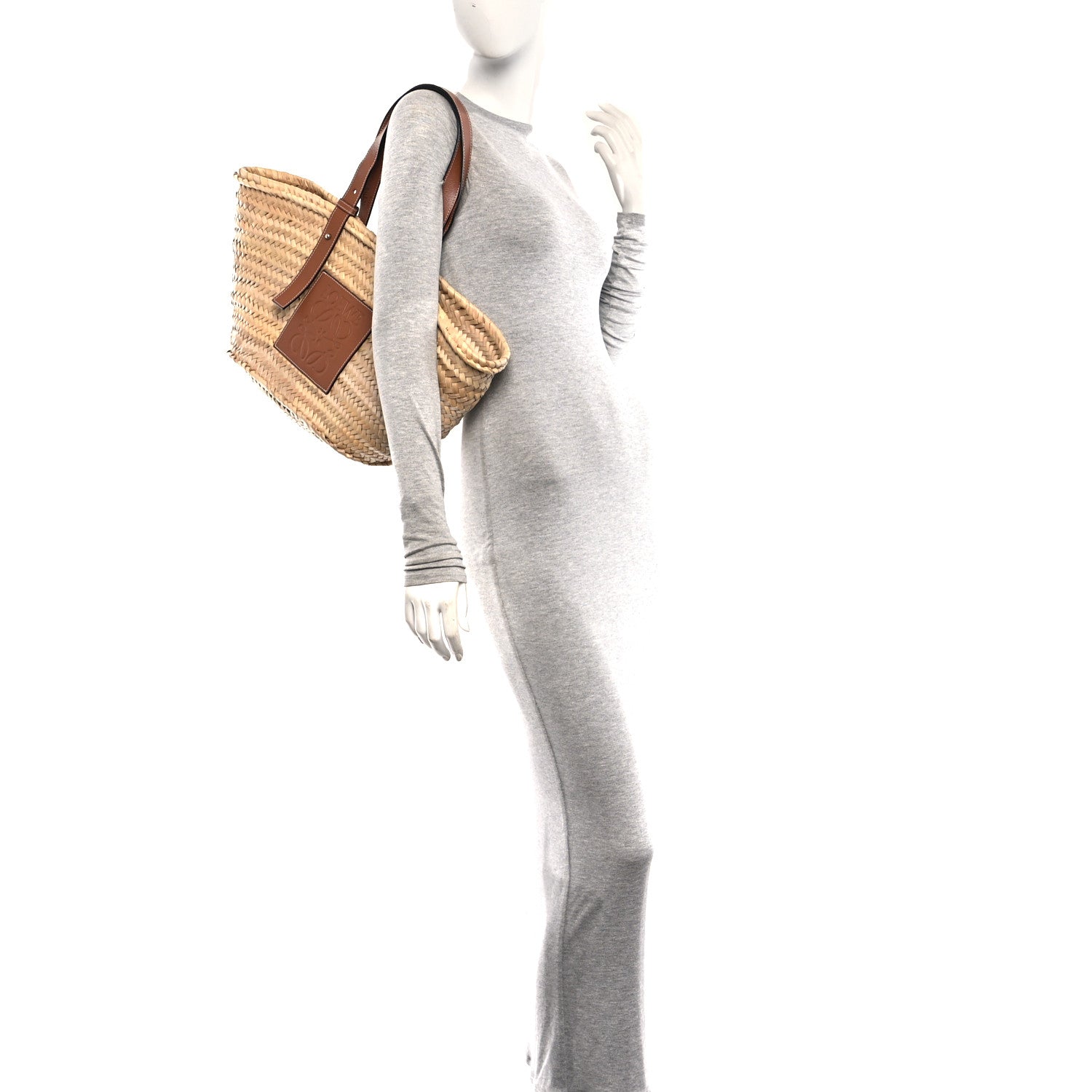Loewe Raffia Large Basket Tote Bag Natural Tan 2 of 9