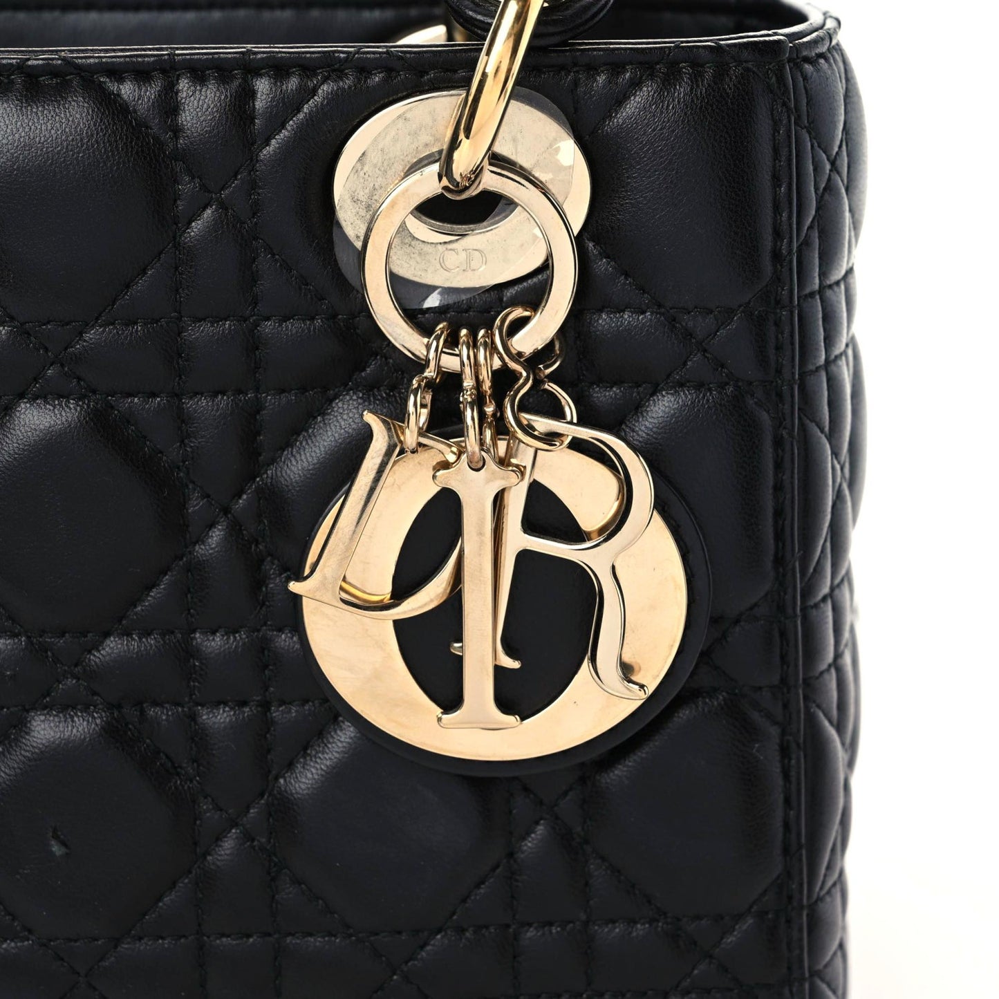 Lambskin Cannage Small Lucky Badges My Lady Dior Black