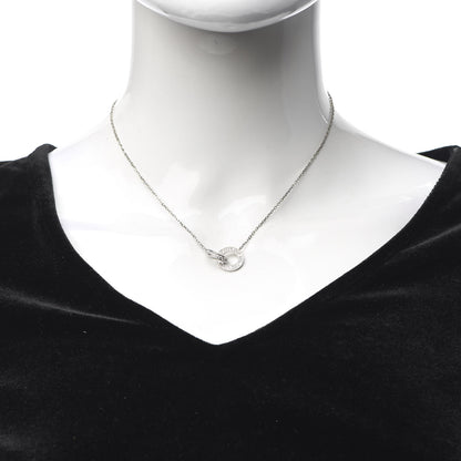 Cartier 18K White Gold Diamond Interlocking LOVE Paved Necklace 2 of 7