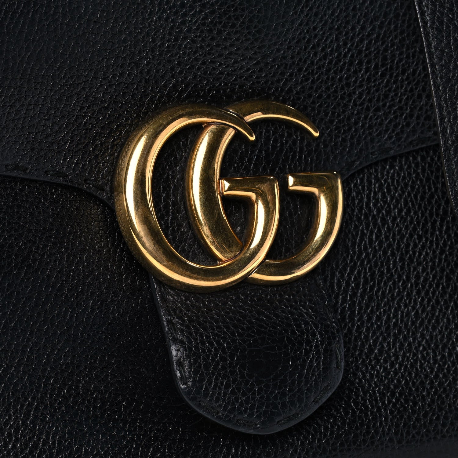 Gucci Calfskin Small GG Marmont Top Handle Bag Black 9 of 15