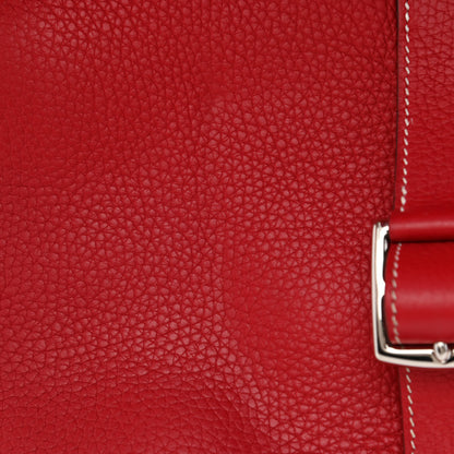 Hermes Taurillon Clemence Verso Halzan 31 GM Rouge Casaque Vermillion 11 of 13