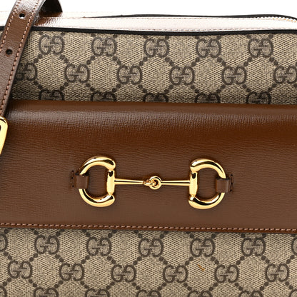 Gucci GG Supreme Monogram Small Horsebit 1955 Shoulder Bag Beige Brown Sugar 8 of 11
