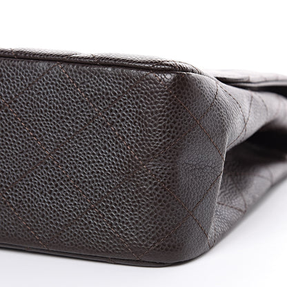 Chanel Caviar Quilted Jumbo Single Flap Dark Brown 10 of 10