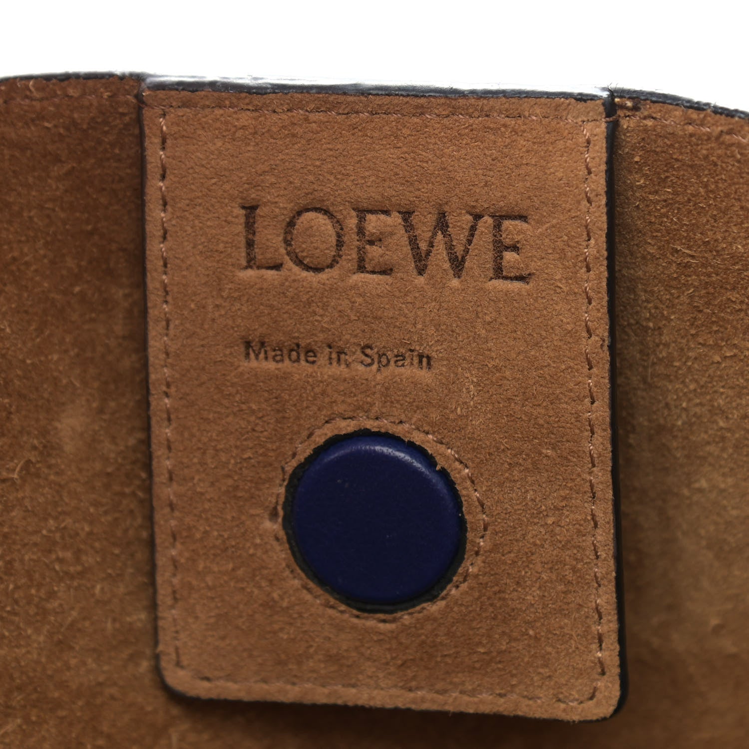 Loewe Calfskin Anagram Embossed Tote Blue 6 of 10