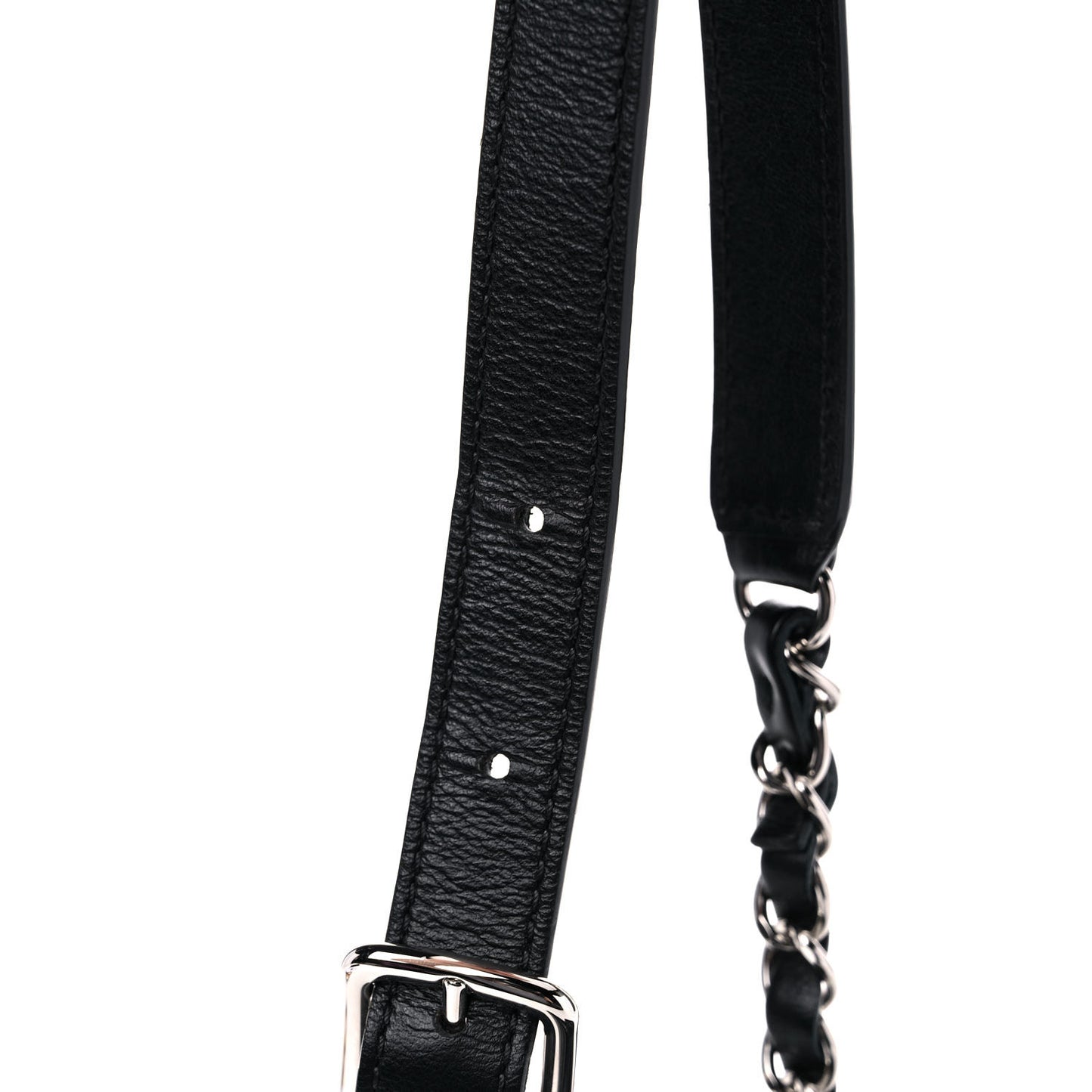 Calfskin Quilted CC Uniform Flap Belt Bag Black