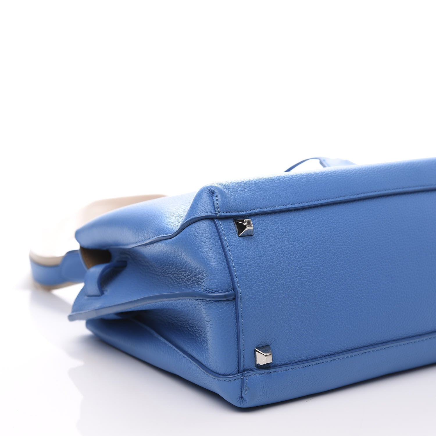 MCM Grained Calfskin Medium Milla Tote Tile Blue 6 of 9