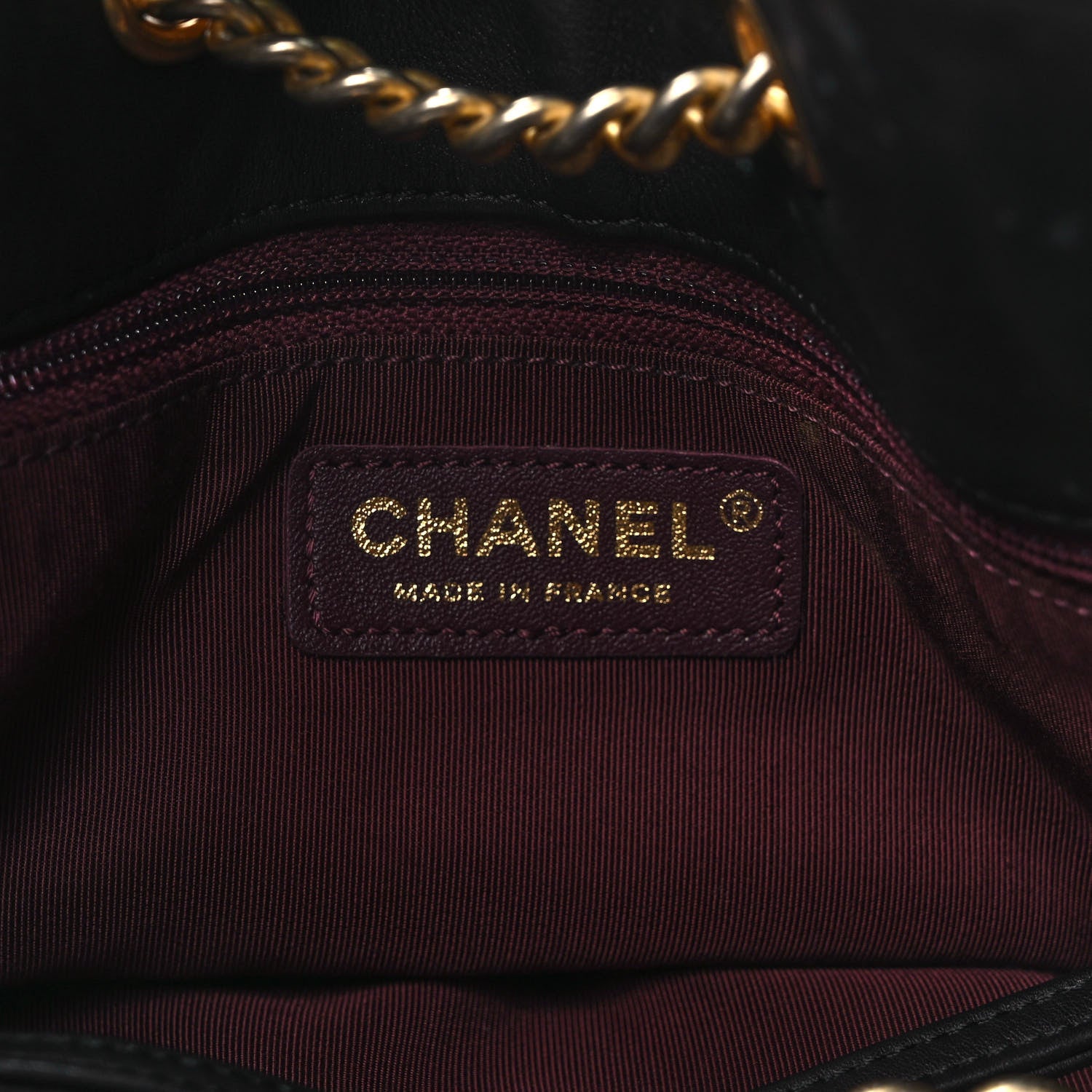 Chanel Lambskin Stitched Drawstring Bucket Bag Black 5 of 9
