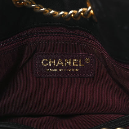 Chanel Lambskin Stitched Drawstring Bucket Bag Black 5 of 9