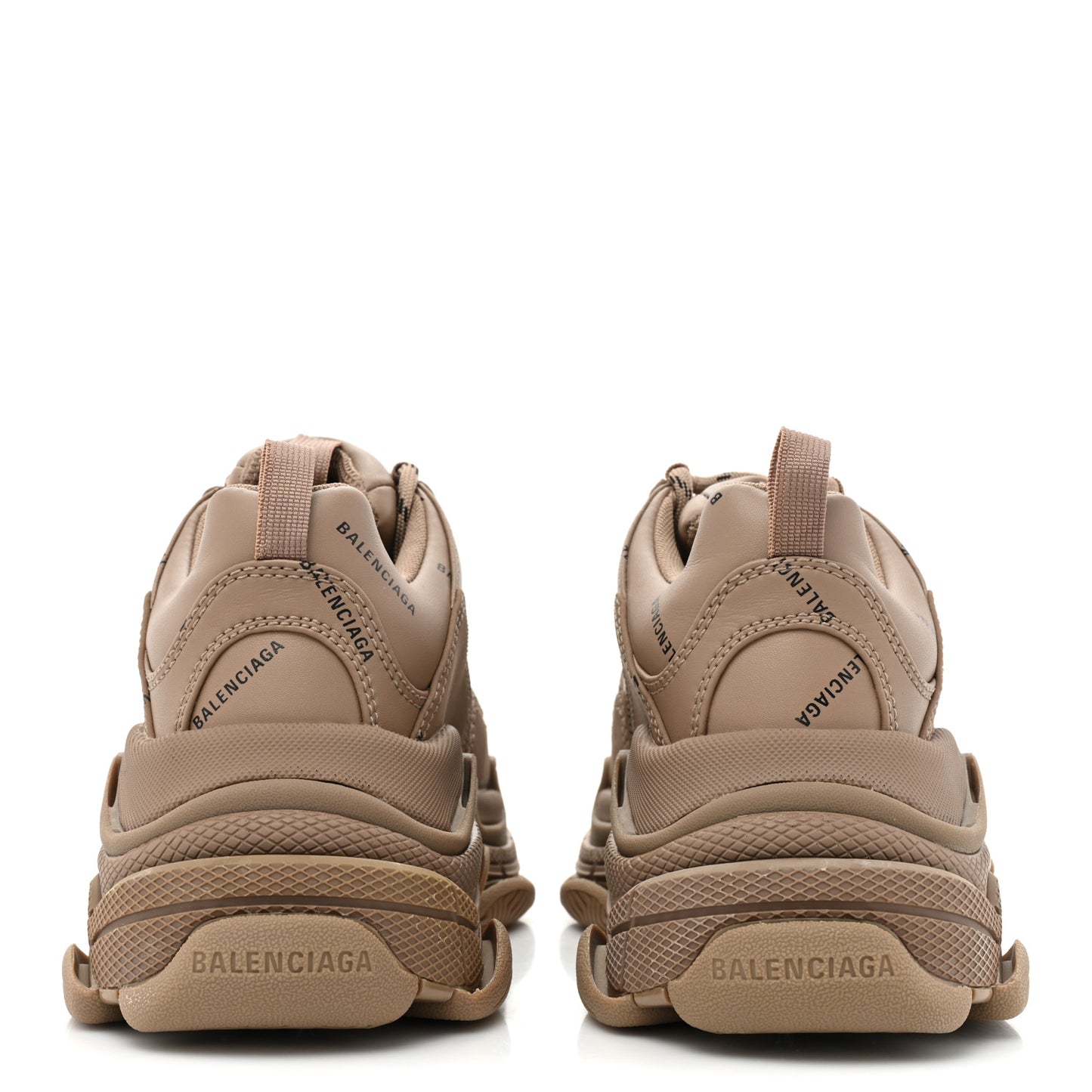 Technical Fabric Allover Logo Womens Triple S Sneakers 38 Dark Beige
