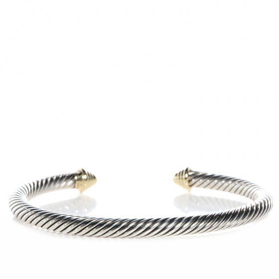 Sterling Silver 14K Yellow Gold 5mm Cable Classics Bracelet