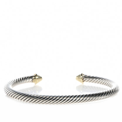 David Yurman Sterling Silver 14K Yellow Gold 5mm Cable Classics Bracelet 3 of 5