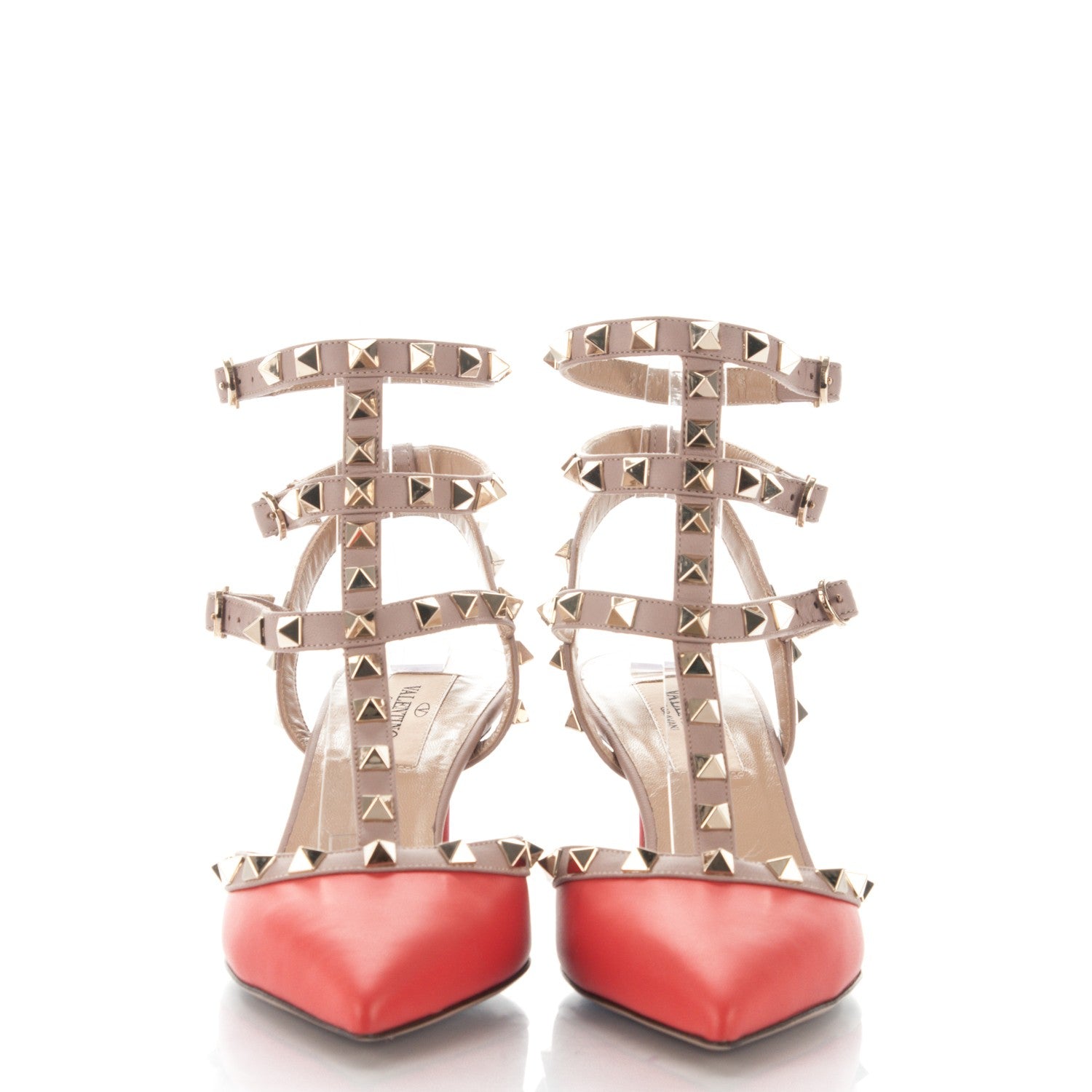 Valentino Garavani Nappa Rockstud Ankle Strap 65mm Pumps 36 Deep Coral Poudre 2 of 7
