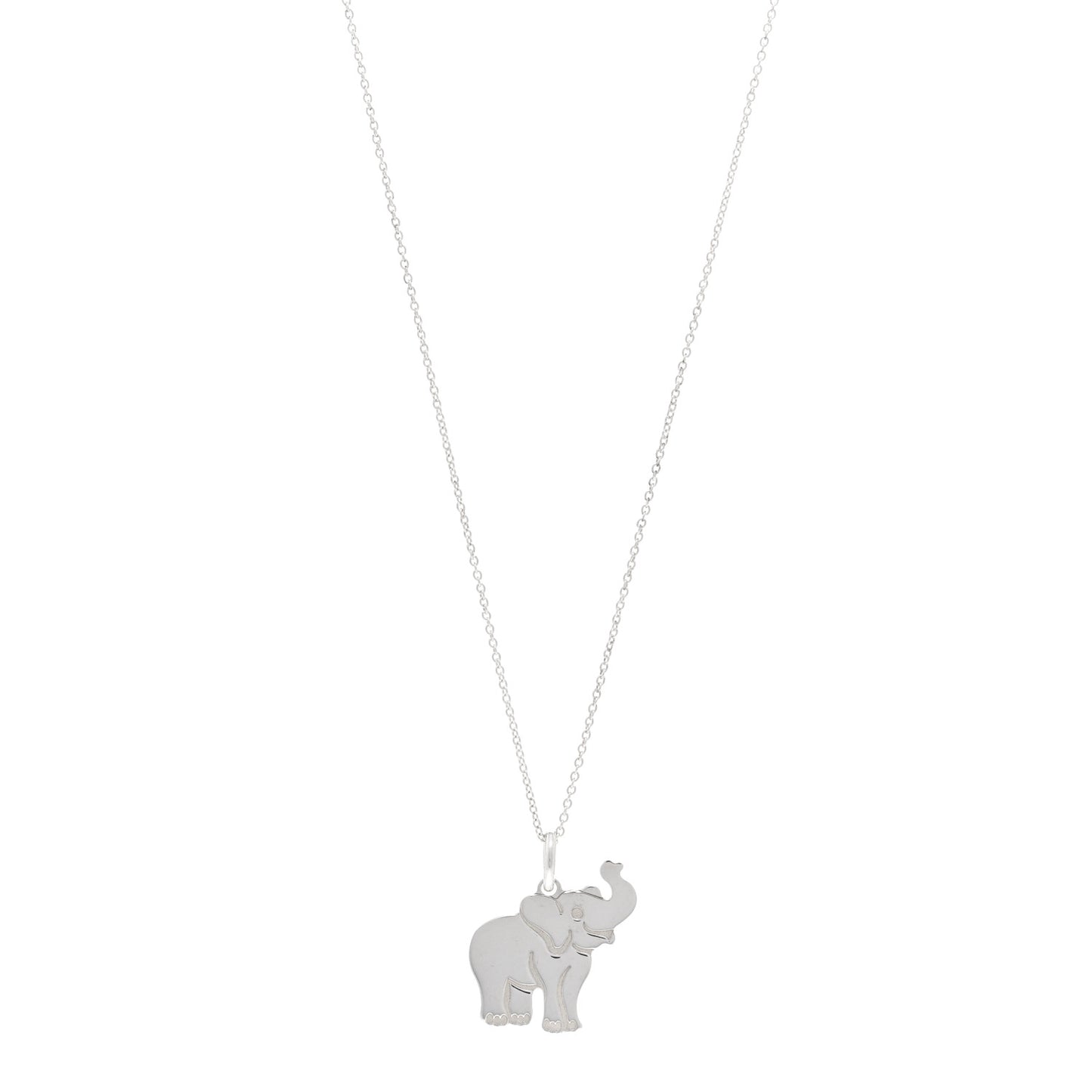 Sterling Silver Save the Wild Elephant Pendant Necklace