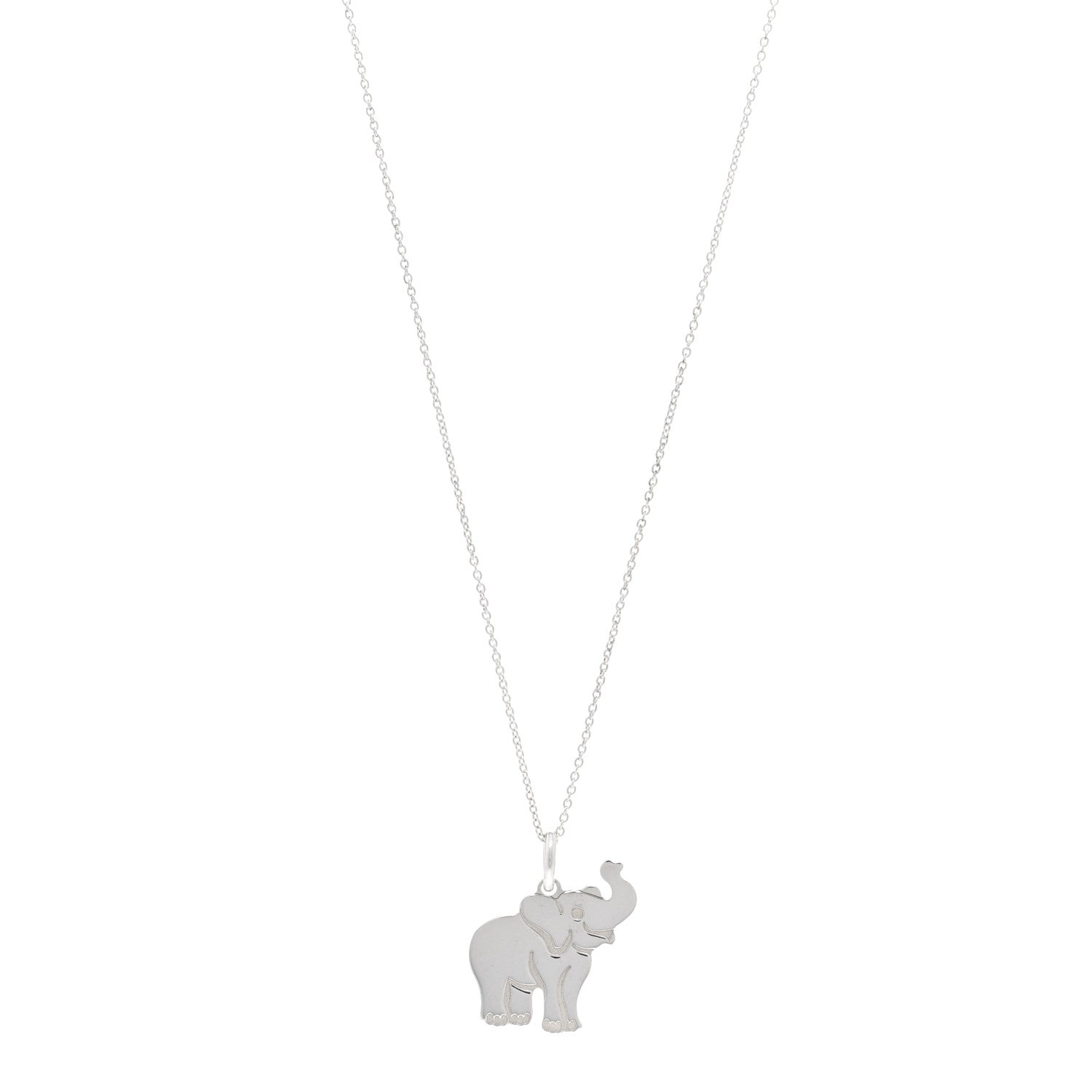 Tiffany Sterling Silver Save the Wild Elephant Pendant Necklace 1 of 4
