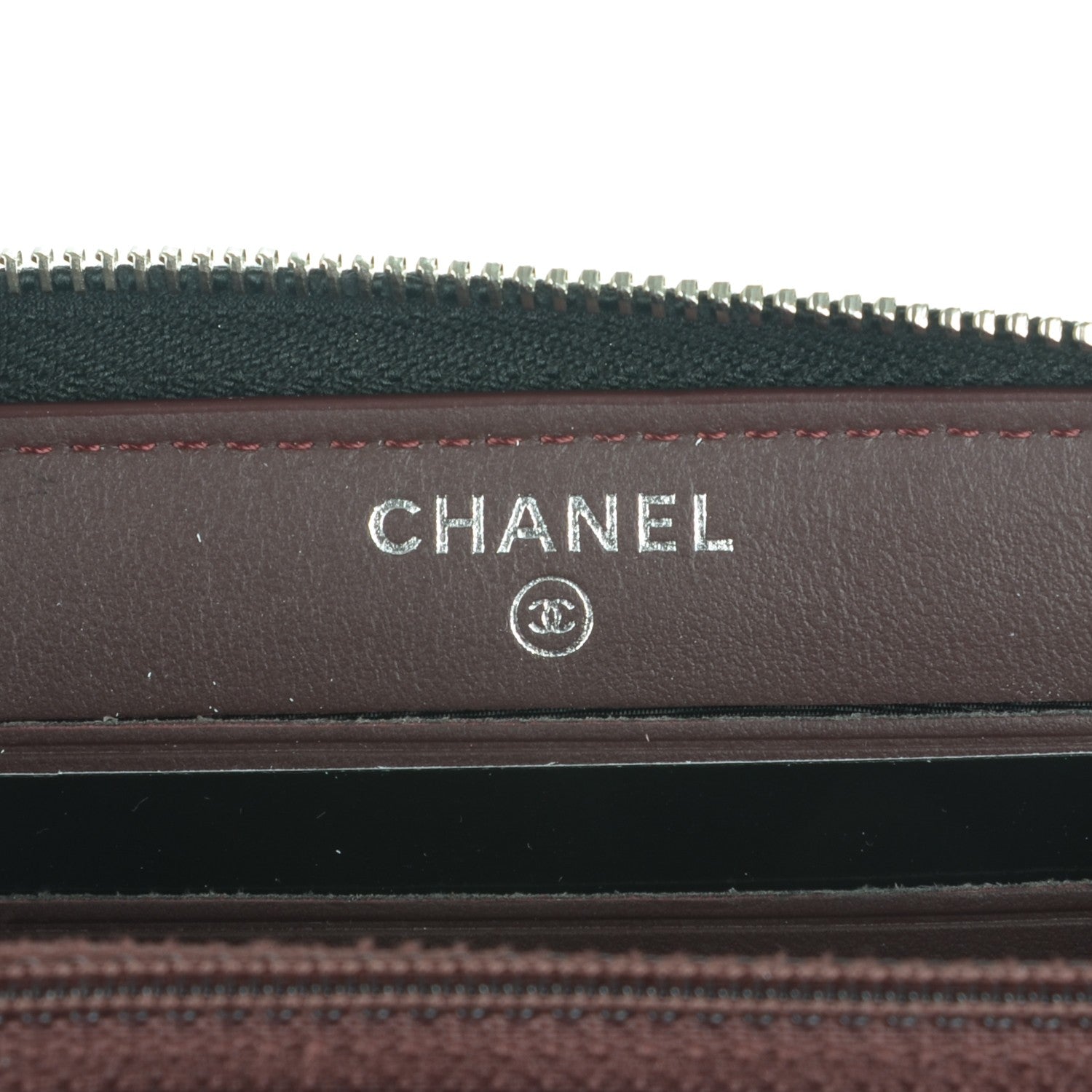 Chanel Caviar Chevron Quilted Small Zip Around Wallet Black 6 of 8