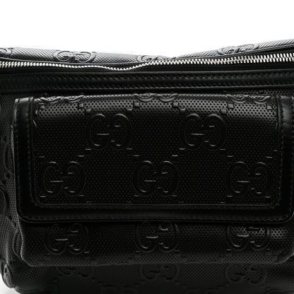 Gucci Calfskin GG Tennis Embossed Pocket Belt Bag Black 7 of 9