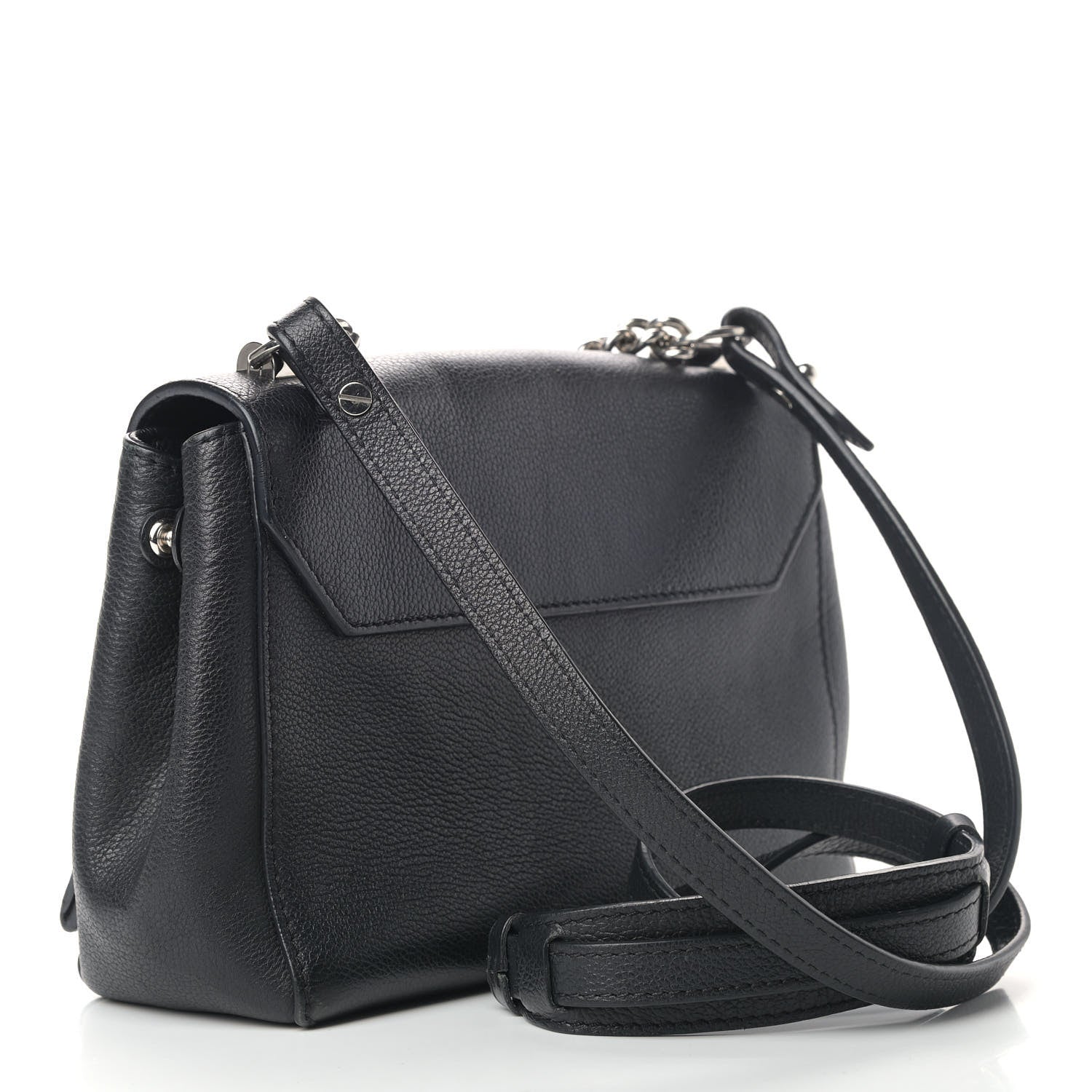 Louis Vuitton Calfskin Lockme II Chain Bag BB Black 2 of 7