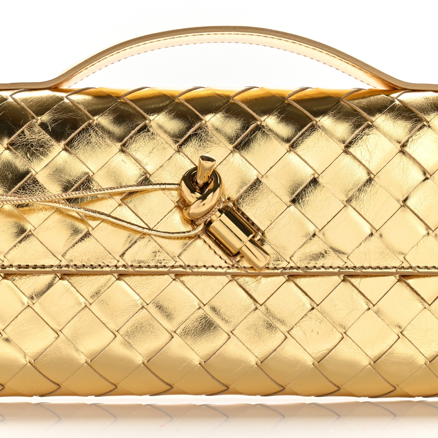Bottega Veneta Metallic Lambskin Intrecciato Long Andiamo Top
