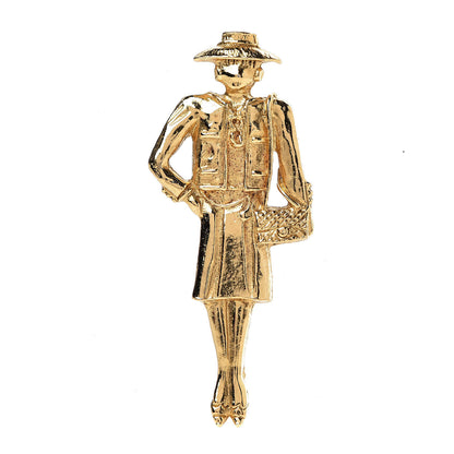 Chanel Coco Figurine Pin Brooch Gold 1 of 4