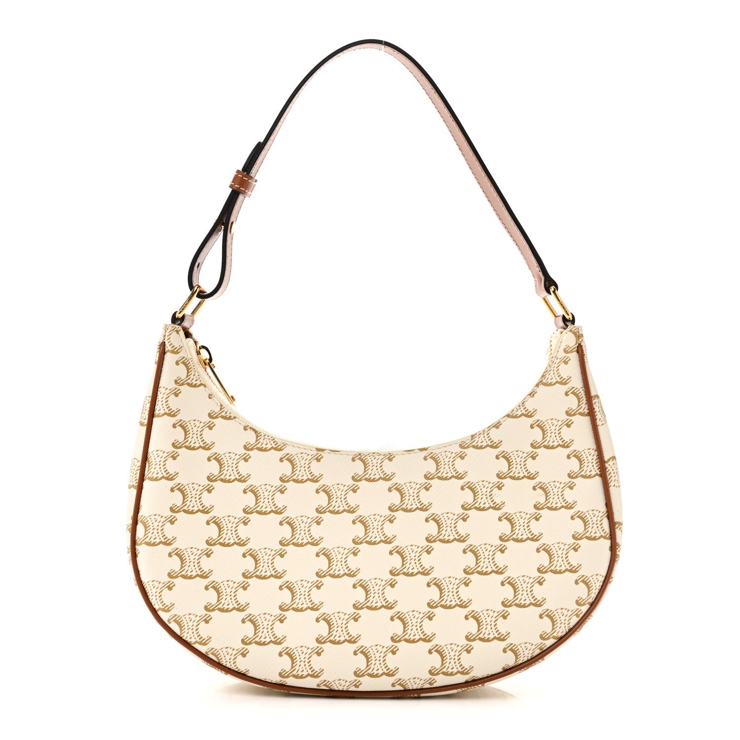 Celine Canvas Calfskin Ava Triomphe Shoulder Bag White 1 of 9