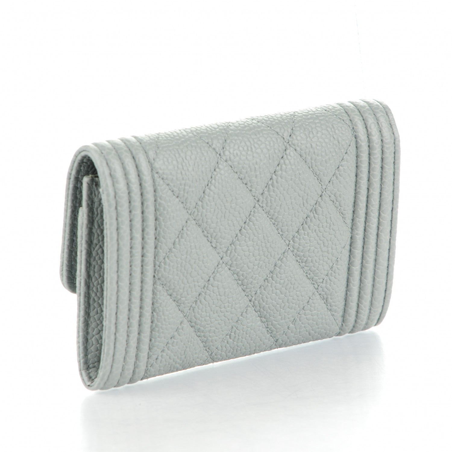 Chanel Caviar Quilted Boy Flap Card Holder Grey 3 of 8