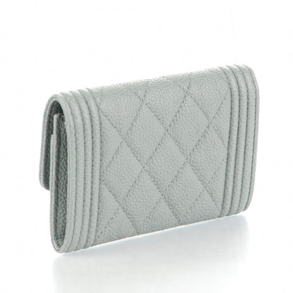 Chanel Caviar Quilted Boy Flap Card Holder Grey 3 of 8