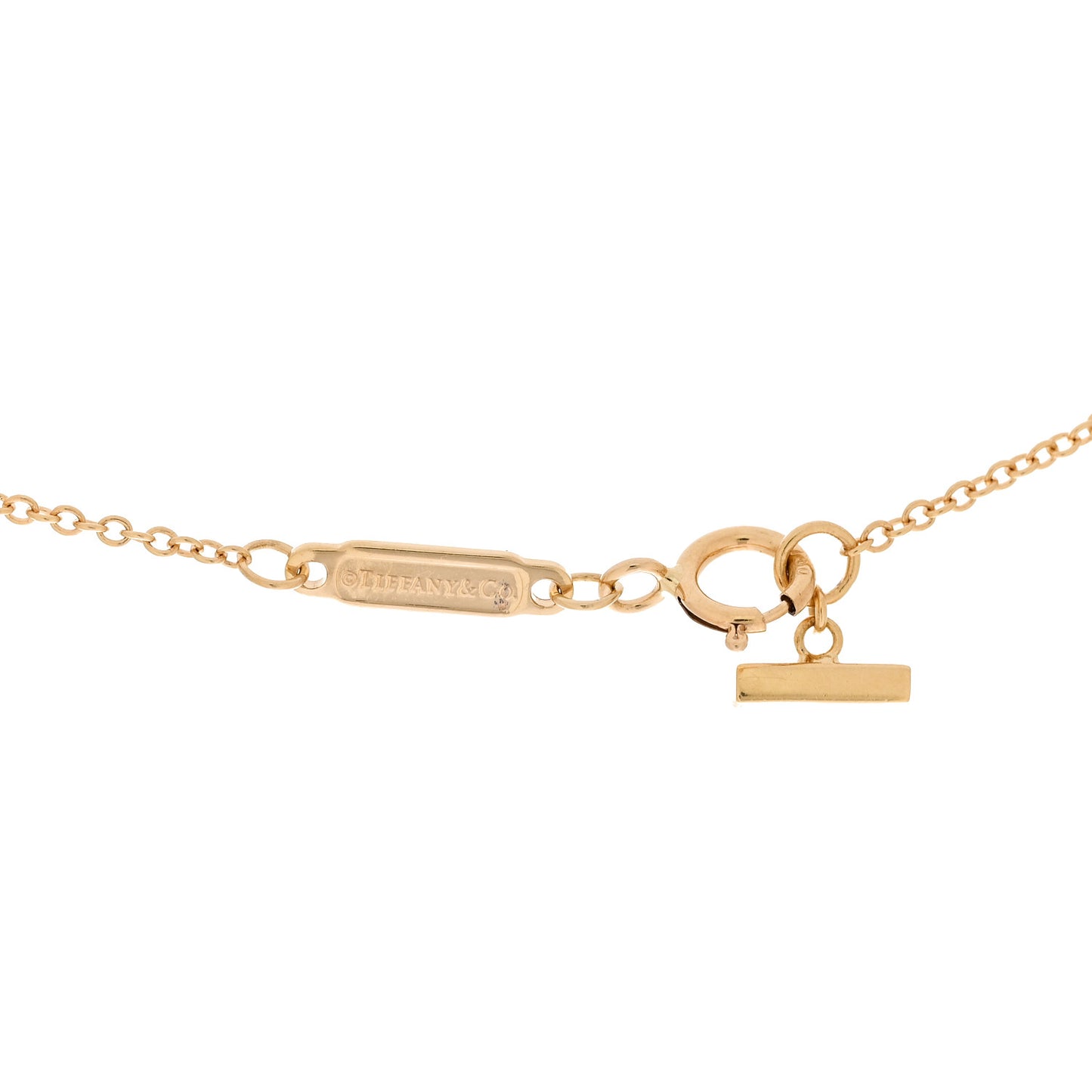 18K Yellow Gold Diamond Mini T Smile Pendant Necklace