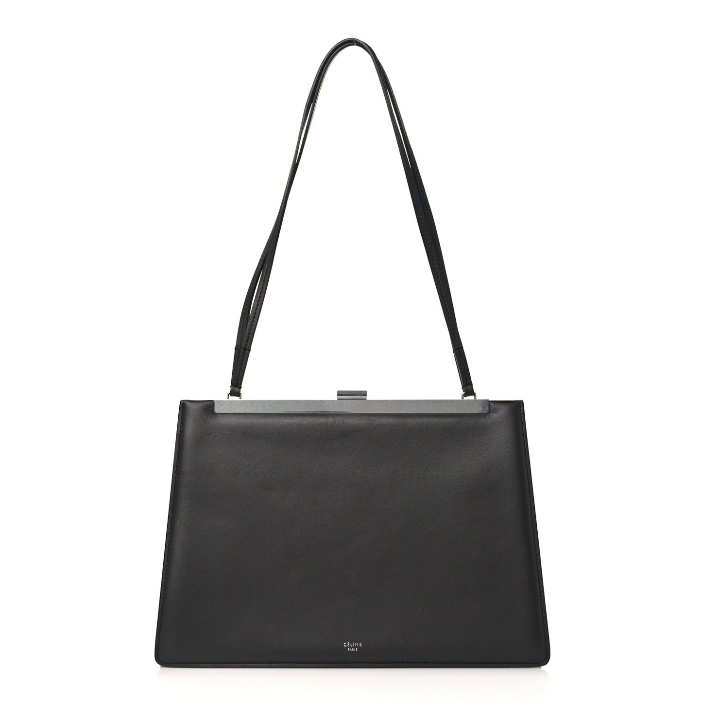 Smooth Calfskin Medium Clasp Bag Grey