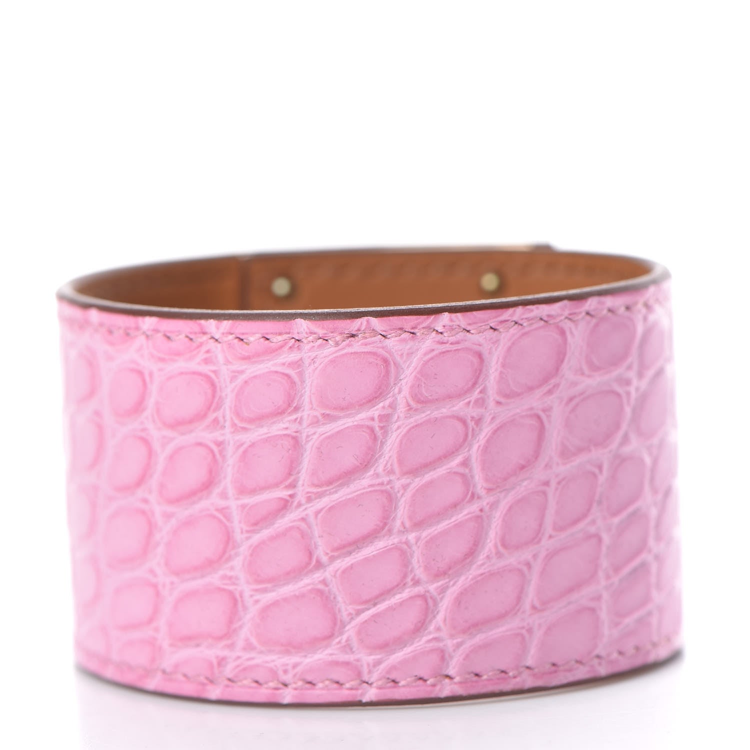 Hermes Matte Alligator Kelly Dog Bracelet T2 5P Pink 3 of 6