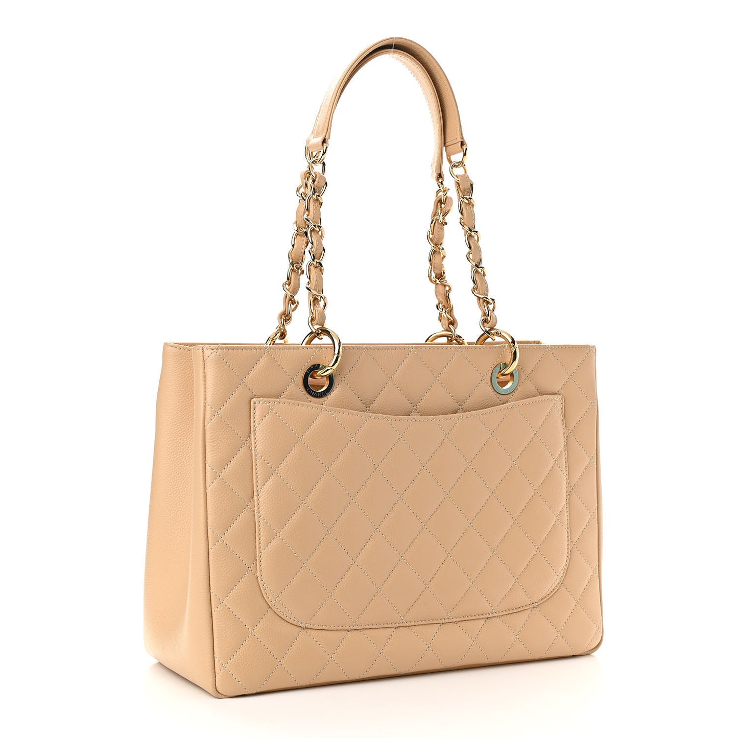 Caviar Quilted Grand Shopping Tote GST Beige