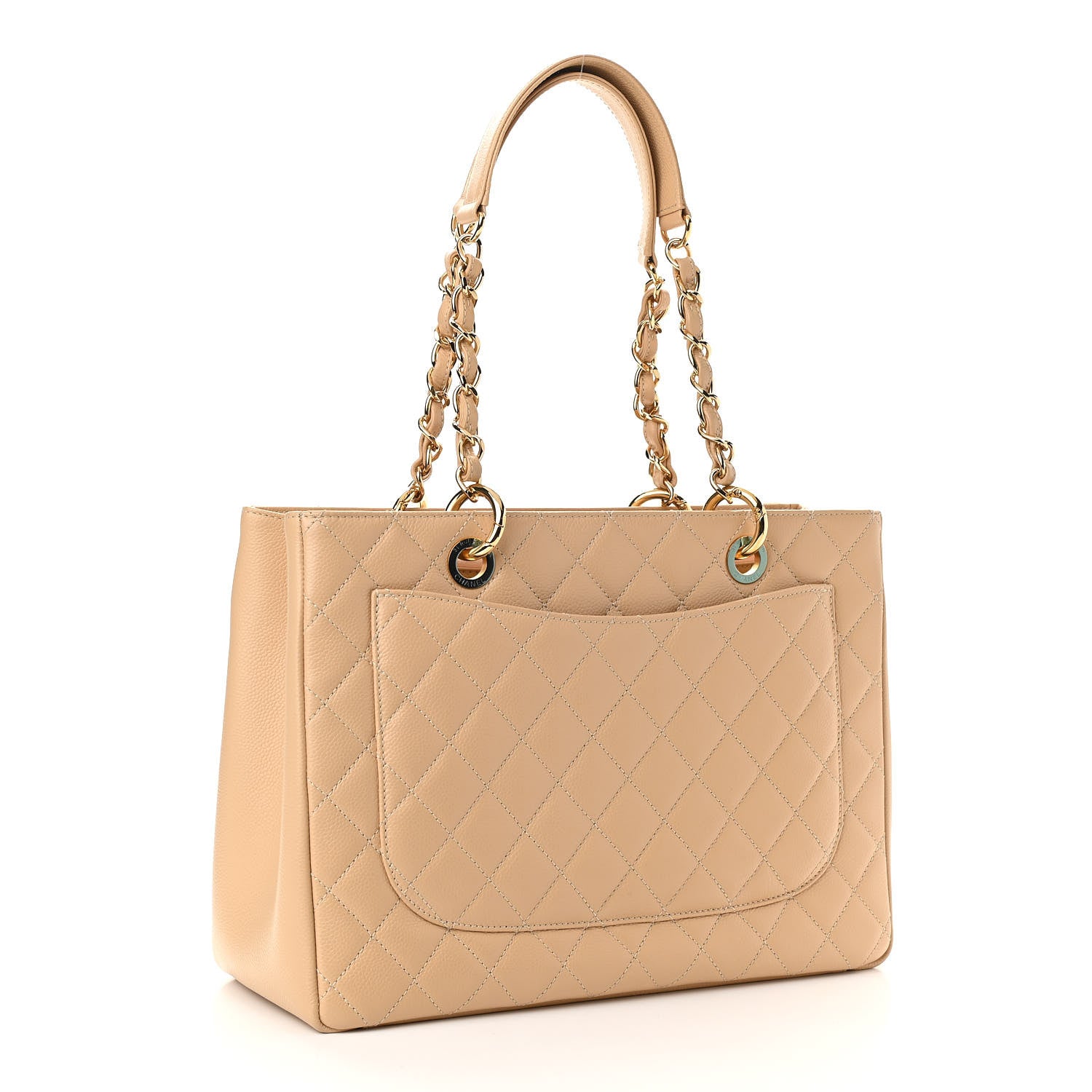 Chanel Caviar Quilted Grand Shopping Tote GST Beige 3 of 12