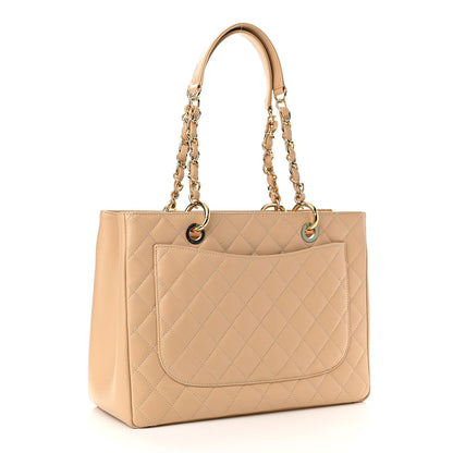 Chanel Caviar Quilted Grand Shopping Tote GST Beige 3 of 12