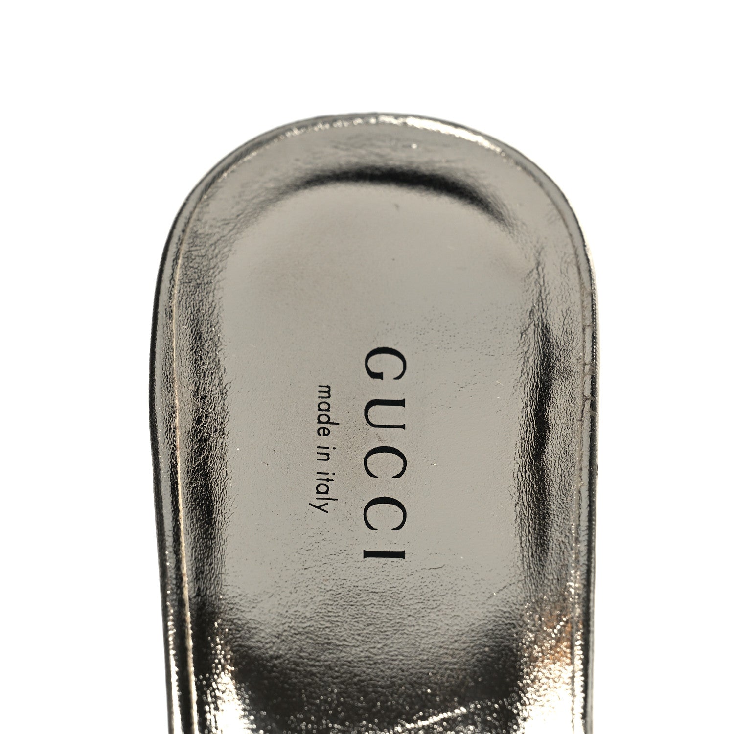 Gucci Metallic Nappa Dora Tiger Head Mid Heel Slide Sandals 38 Gold 7 of 8
