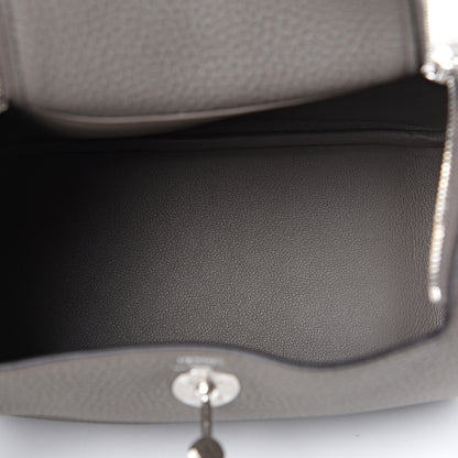 Hermes Taurillon Clemence Mini Lindy 20 Etain 4 of 9