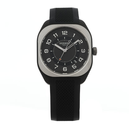 Hermes DLC Coated Titanium Rubber 39mm H08 Automatic Watch Noir 1 of 5