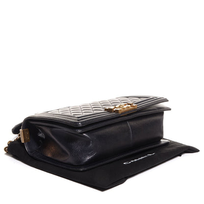 Chanel Lambskin Quilted Medium Boy Flap Pearly Black 4 of 8