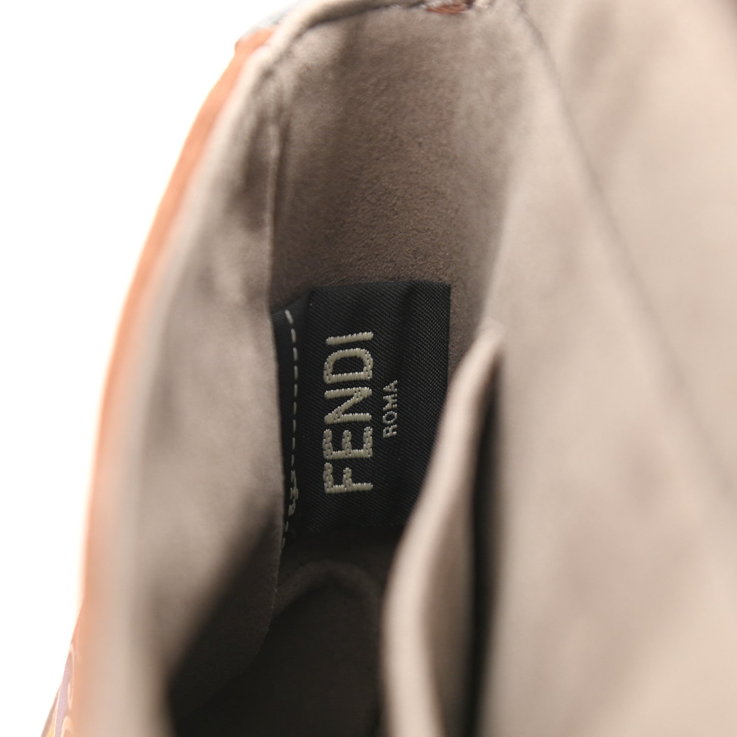 Fendi Suede Satin Double F Shoulder Bag Marrone Rosso Blue 6 of 10