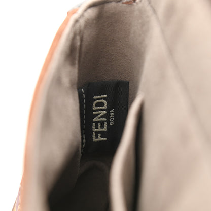 Fendi Suede Satin Double F Shoulder Bag Marrone Rosso Blue 6 of 10