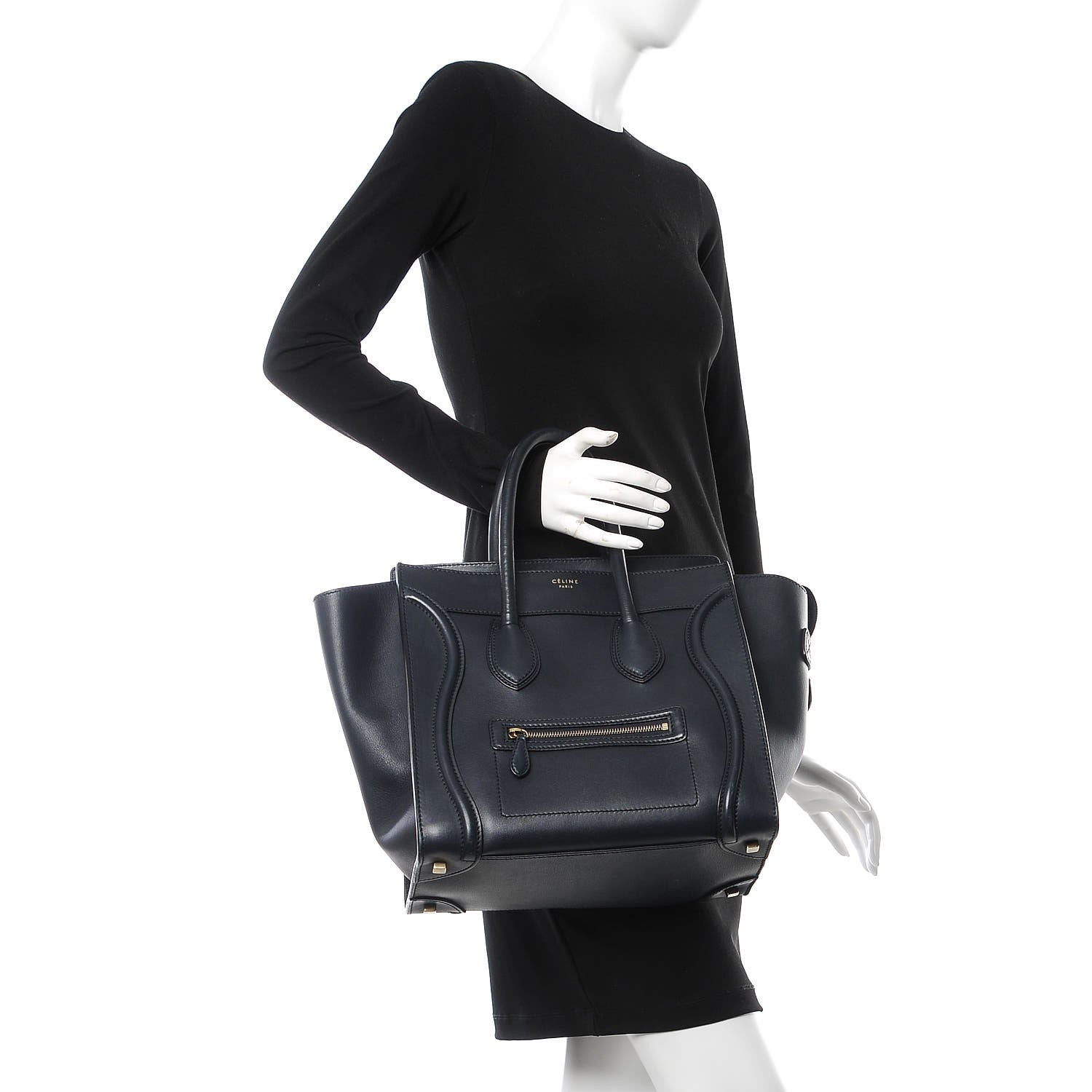 Celine Smooth Calfskin Mini Luggage Navy Blue 2 of 8